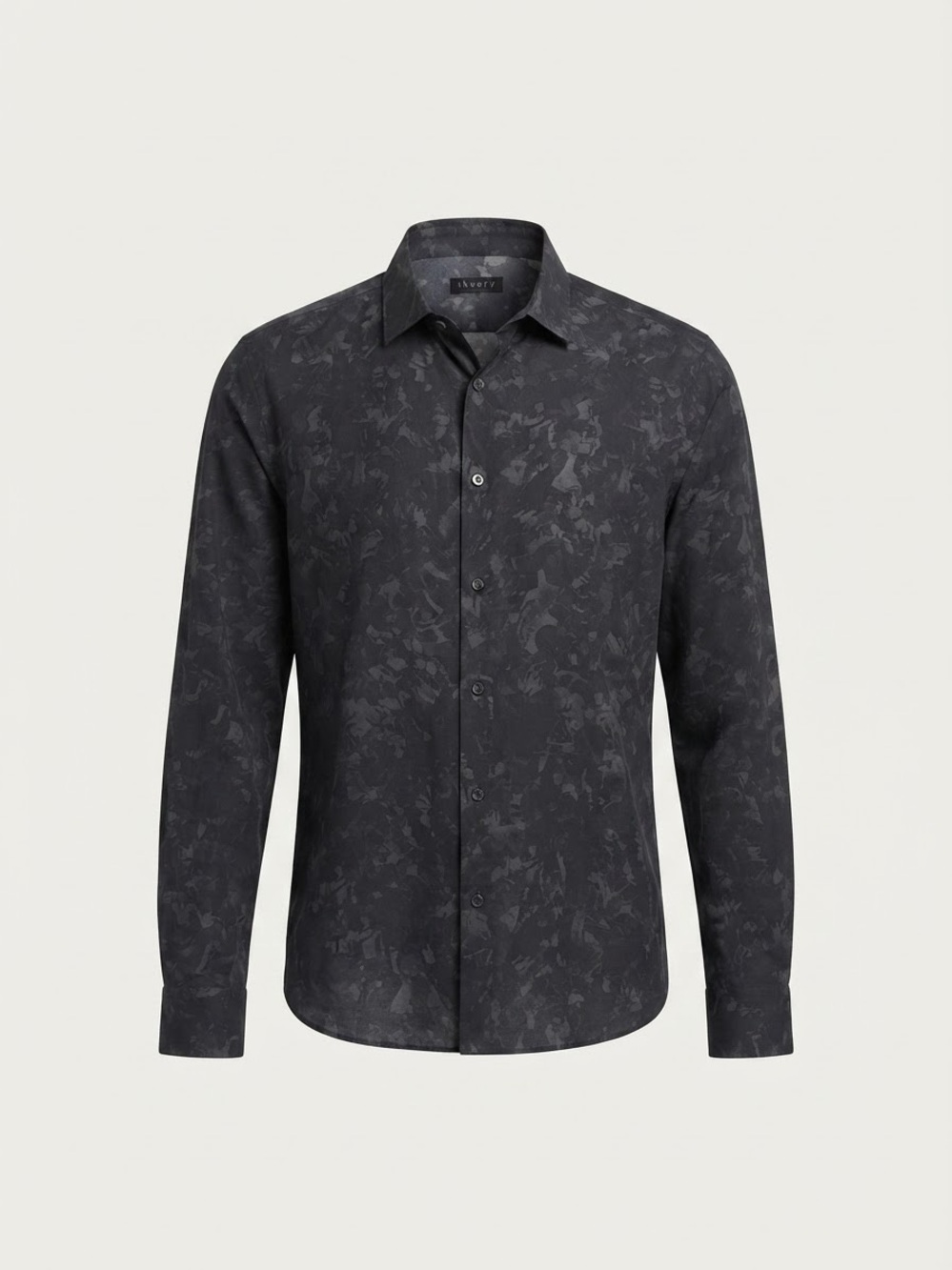 Theory Black Tonal Pattern Long-Sleeve Dress Shirt